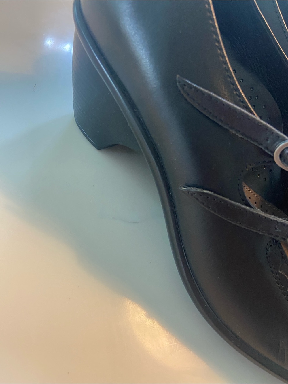 Dansko Black Leather Double-Strap Mary Jane Heels - Picture 9 of 16